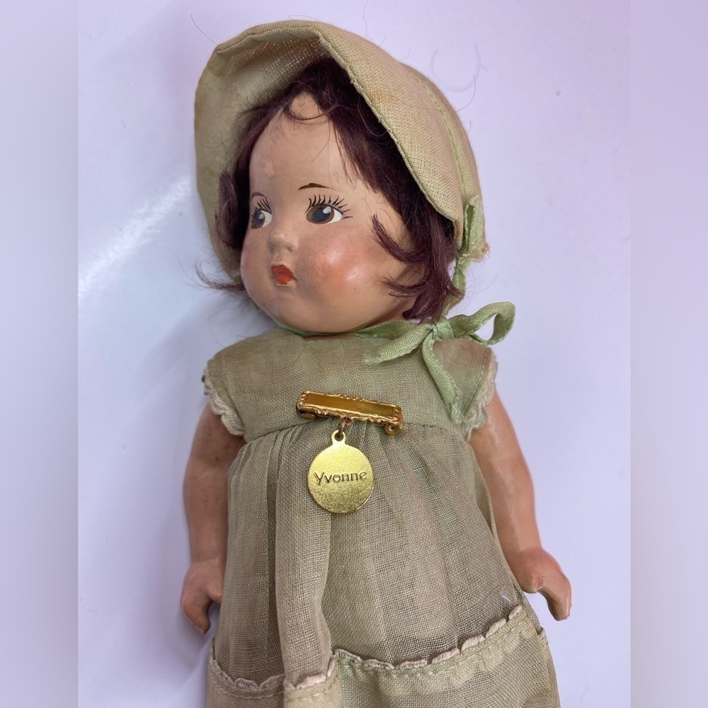VINTAGE~1936 COMPOSITION MADAME ALEXANDER~’YVONNE’ DIONNE QUINTUPLET DOLL~BR - Picture 6 of 8
